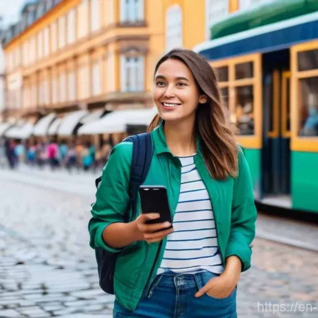 혼자 여행 팁 - **Urban Solo Explorer:** A confident young woman, dressed in stylish but practical travel attire (co...