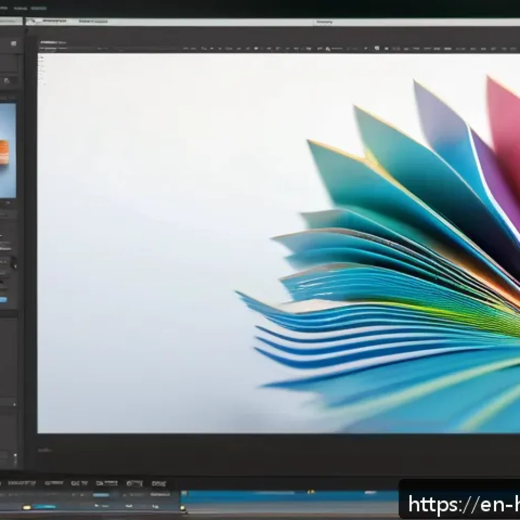 포토샵 기초 배우기 - A detailed digital artist’s workspace scene showing a modern computer monitor displaying Adobe Photo...