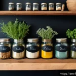 Home 18 DIY 재활용 아이디어 - A cozy kitchen scene featuring a variety of clean glass jars repurposed as stylish storage container...