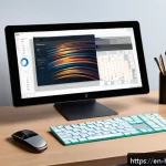 Home 23 디지털 페인팅 도구 - A digital artist’s creative workspace featuring a sleek, modern digital painting software interface ...